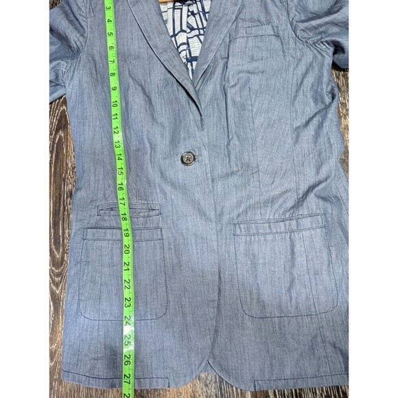 Banana Republic Sz 10 Women Blazer Blue Italian Fabric Career Casual Jacket 113 - Picture 8 of 8